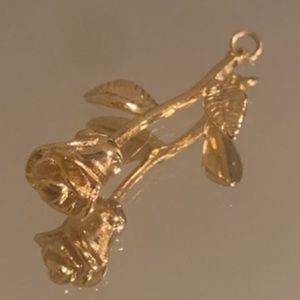 Glaze Jewelry Gold Plated Rose Pendant Charm